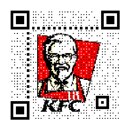 qrlogo qr код с картинкой и логотипом фастфуд KFC